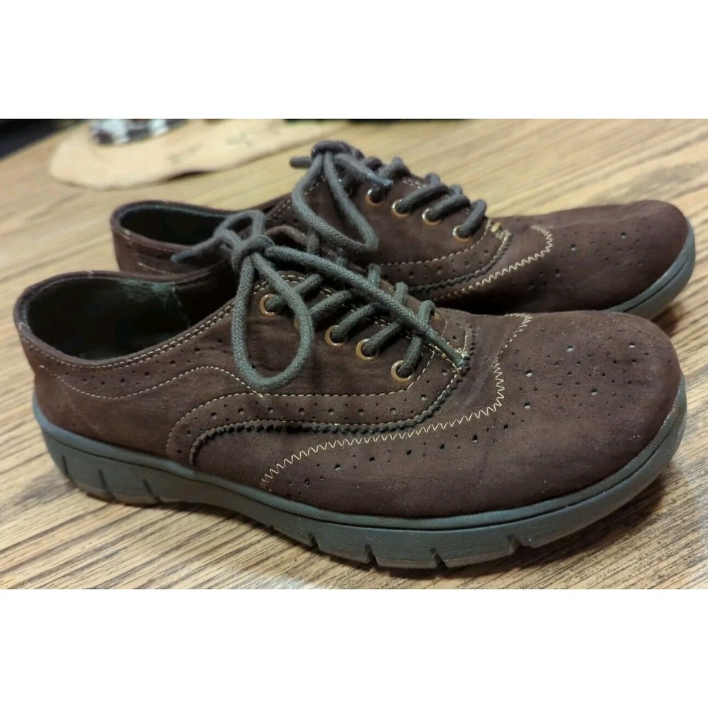 Easy Spirit Womens Brown Size 7 M Athletic Oxford Walking Shoes Sneakers